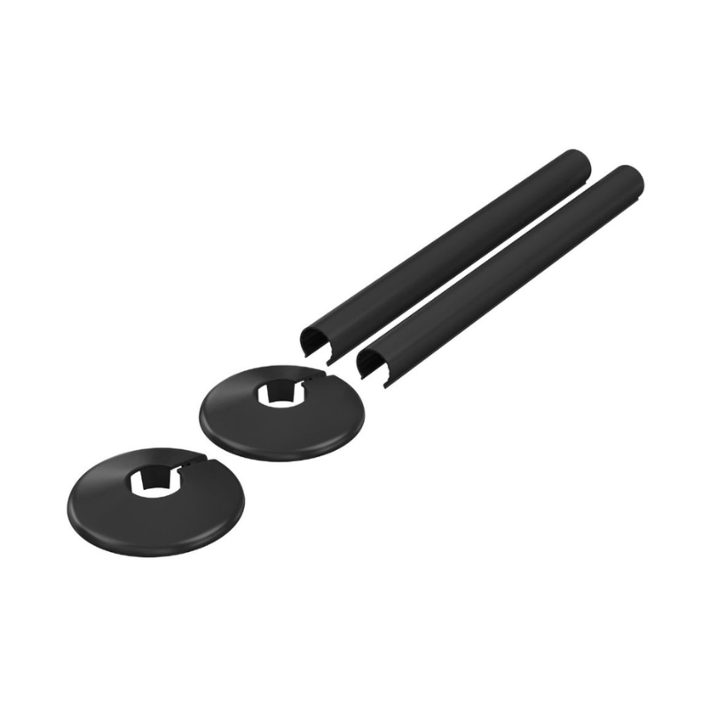 Opulent 180x18mm Radiator Pipe Sleeves - Black (OBC116298)