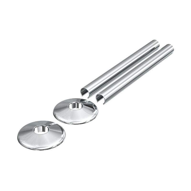 Opulent 180x18mm Radiator Pipe Sleeves - Chrome (OBC116297)