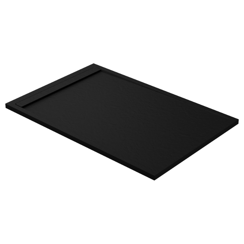 Opulent 30mm Slate 1700x800mm Rectangular Tray and Waste - Black (OBC111459)