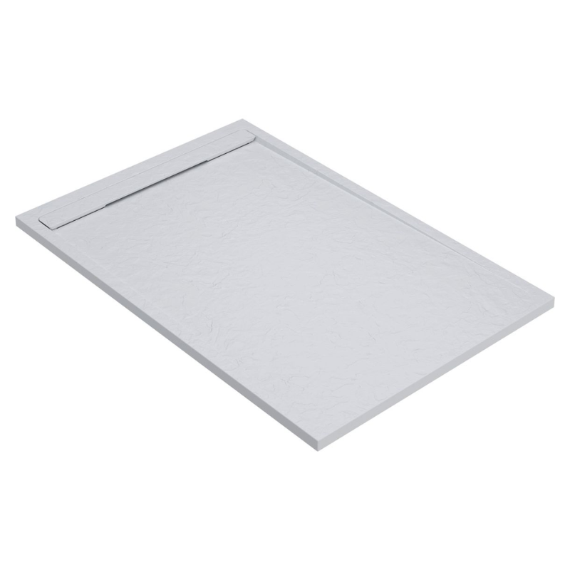 Opulent 30mm Slate 1700x800mm Rectangular Tray and Waste - White (OBC111447)