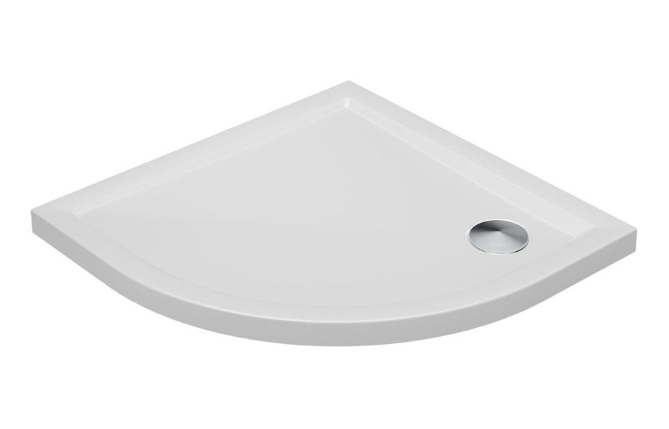 Opulent 40mm Low Profile 1000mm Quadrant Tray & Waste - White (OBC117196)