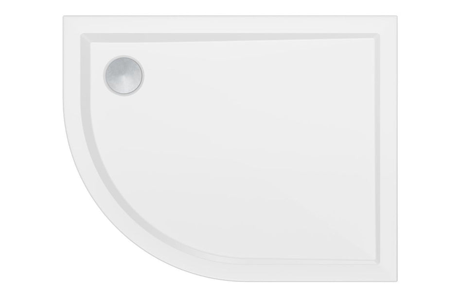 Opulent 40mm Low Profile 1200x800mm Offset Quadrant Tray & Waste - Left Hand - White (OBC117202)