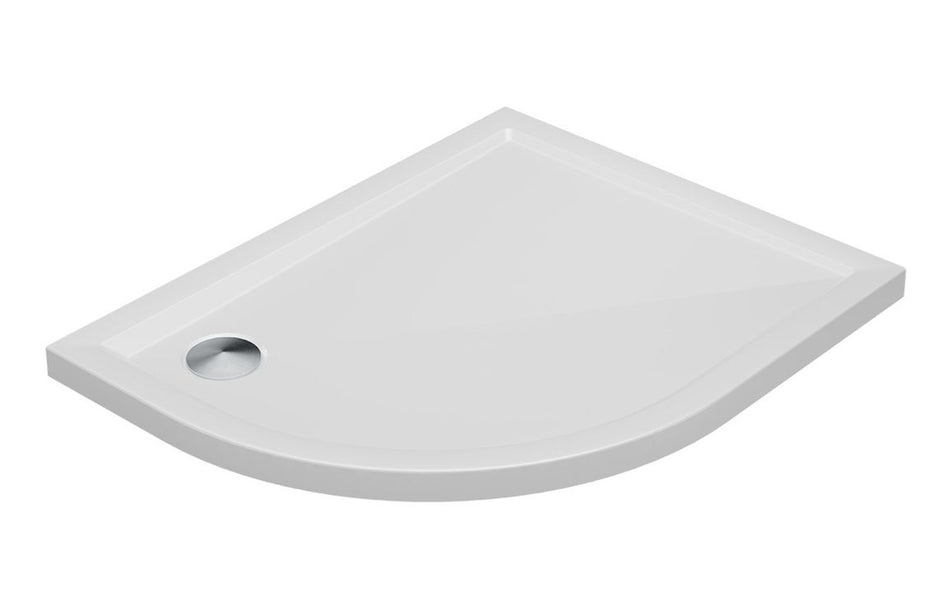 Opulent 40mm Low Profile 1200x800mm Offset Quadrant Tray & Waste - Left Hand - White (OBC117202)