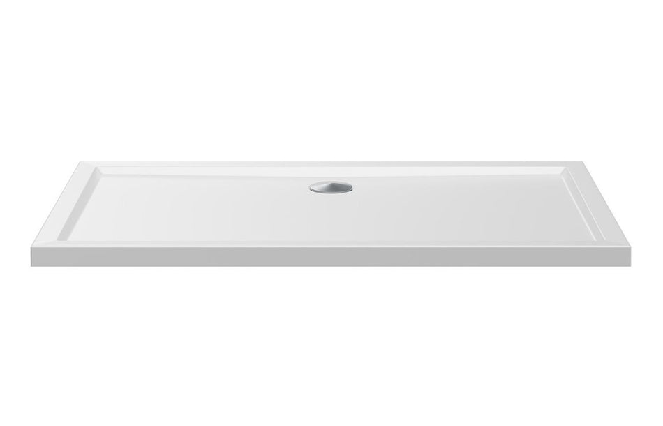 Opulent 40mm Low Profile 1400x700mm Rectangular Tray & Waste - White (OBC117178)