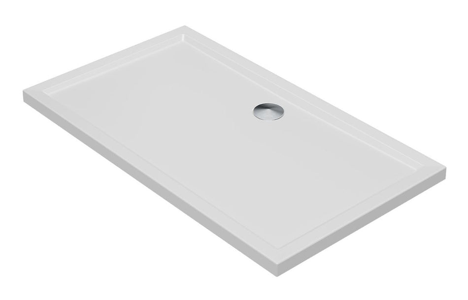 Opulent 40mm Low Profile 1400x800mm Rectangular Tray & Waste - White (OBC117179)