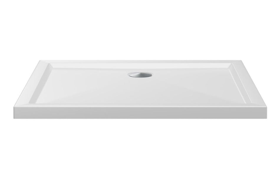 Opulent 40mm Low Profile 1600x700mm Rectangular Tray & Waste - White (OBC117185)
