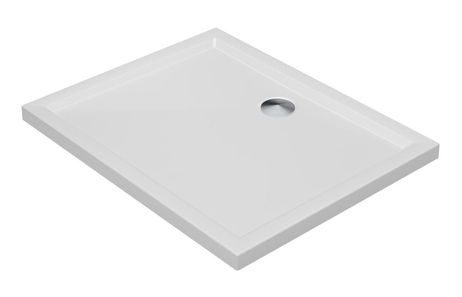 Opulent 40mm Low Profile 1600x700mm Rectangular Tray & Waste - White (OBC117185)