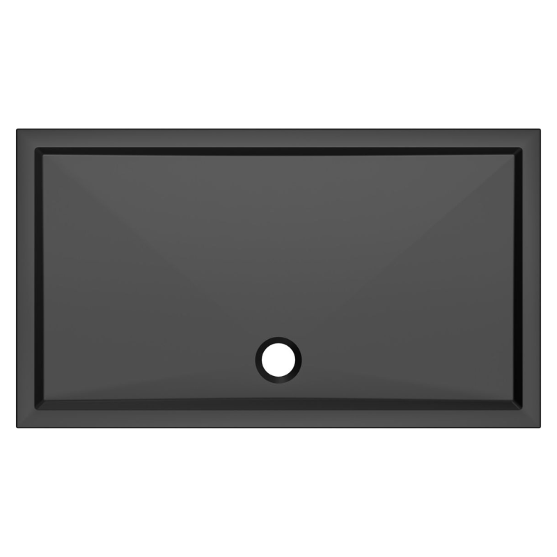 Opulent 40mm Low Profile 1700x700mm Rectangular Tray and Waste - Matt Black (OBC111438)
