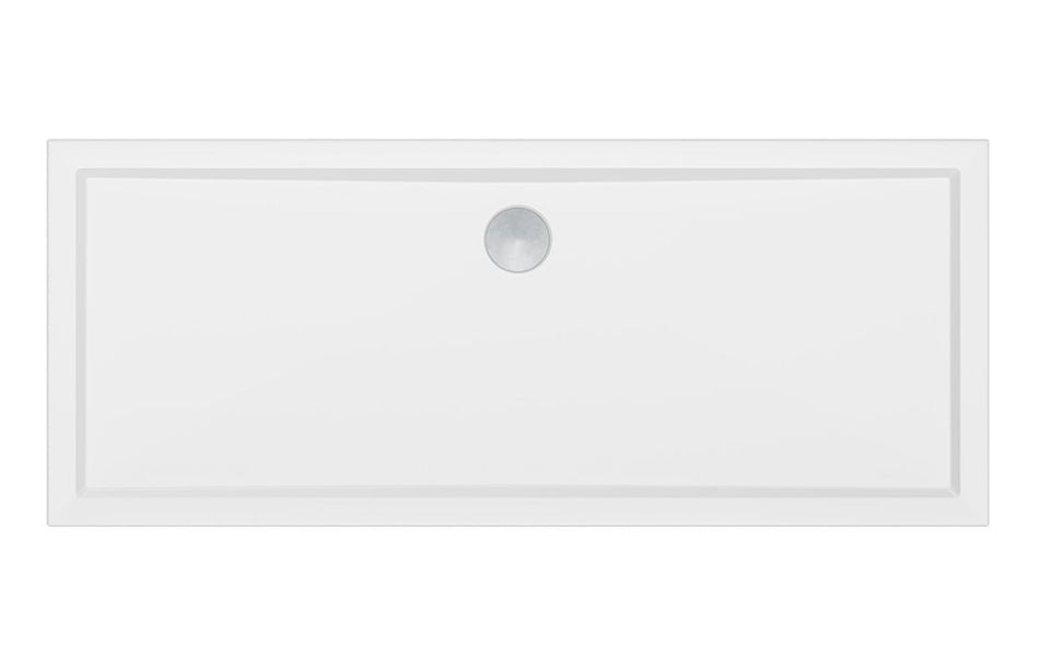 Opulent 40mm Low Profile 1700x760mm Rectangular Tray & Waste - White (OBC117189)