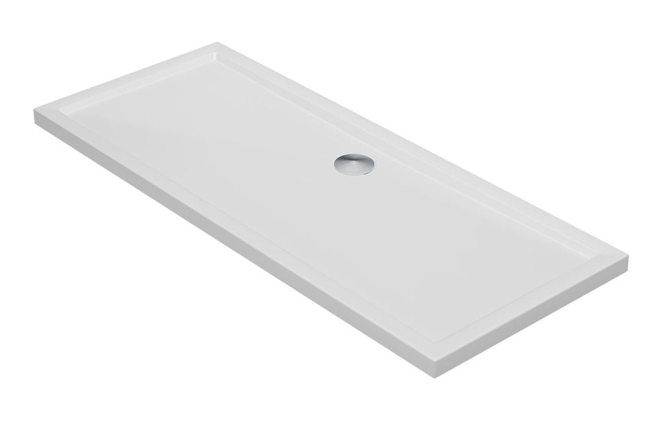 Opulent 40mm Low Profile 1700x760mm Rectangular Tray & Waste - White (OBC117189)