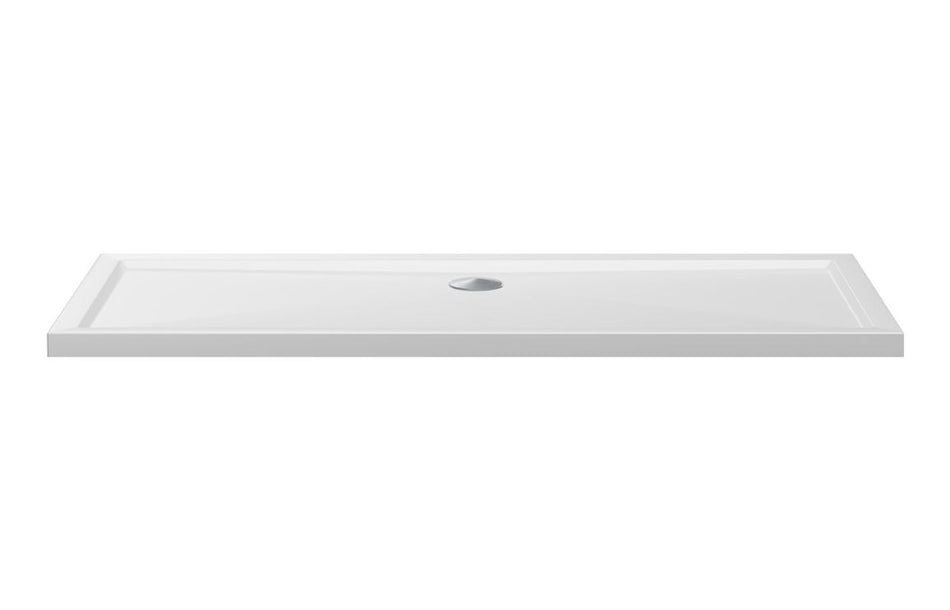 Opulent 40mm Low Profile 1700x900mm Rectangular Tray & Waste - White (OBC117191)