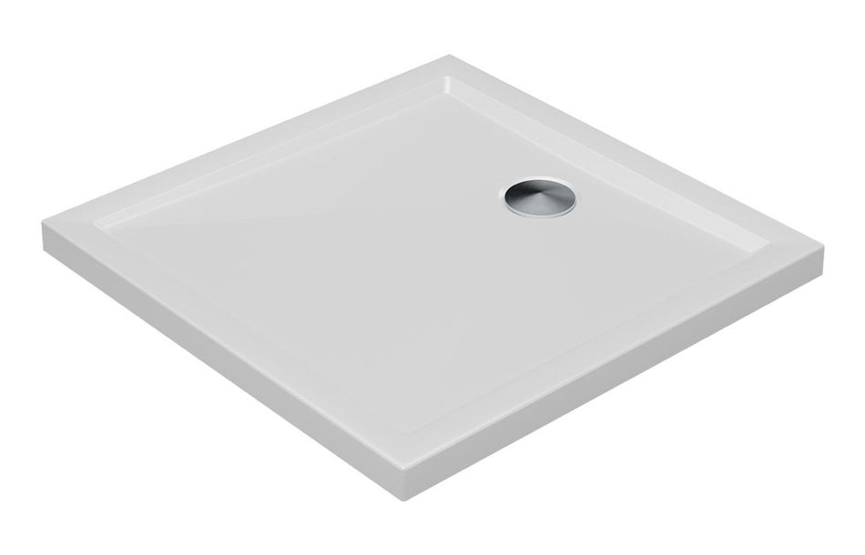 Opulent 40mm Low Profile 900x900mm Square Tray & Waste - White (OBC117160)