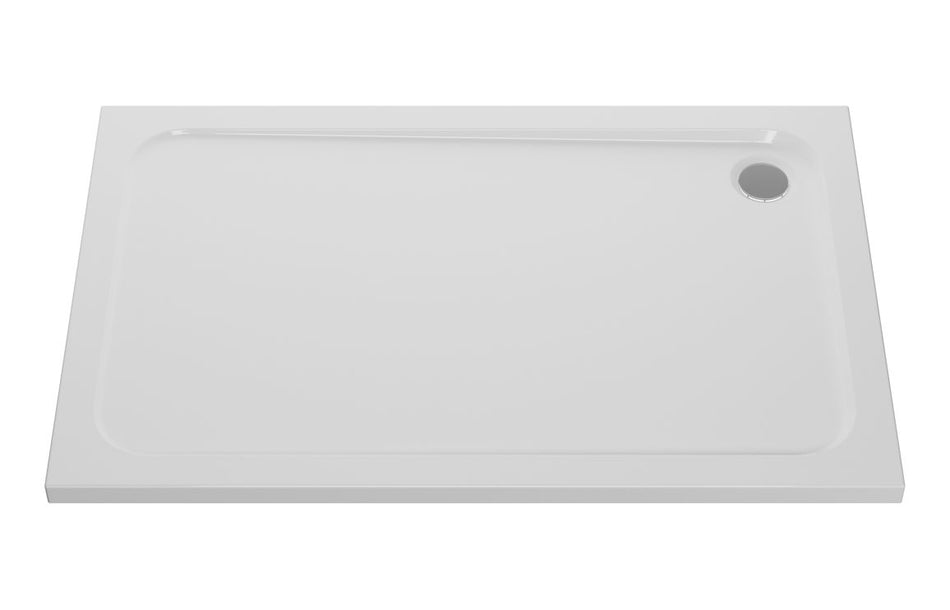 Opulent 45mm Low Profile 1400x900mm Rectangular Tray & Waste - White (OBC116978)