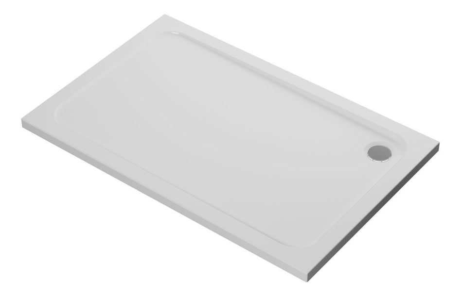 Opulent 45mm Low Profile 1400x900mm Rectangular Tray & Waste - White (OBC116978)