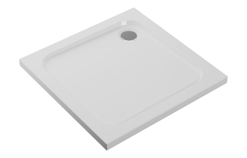 Opulent 45mm Low Profile 760x760mm Square Tray & Waste - White (OBC116989)