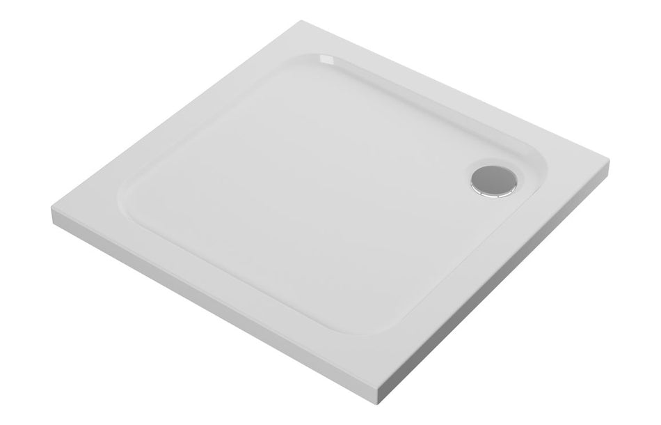 Opulent 45mm Low Profile 760x760mm Square Tray & Waste - White (OBC116989)