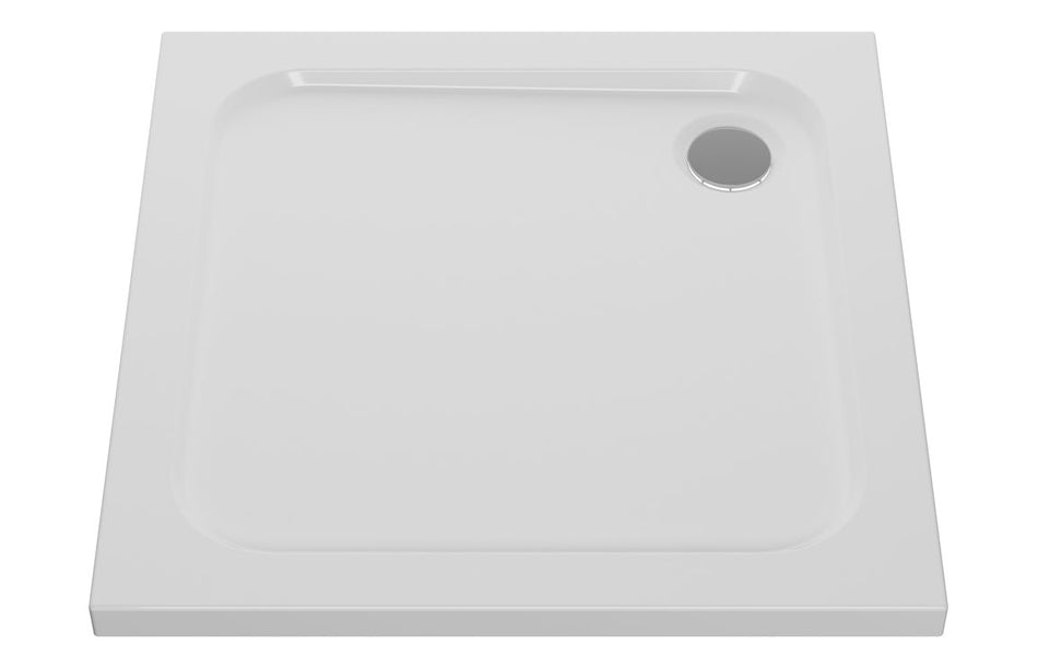 Opulent 45mm Low Profile 800x800mm Square Tray & Waste - White (OBC116990)