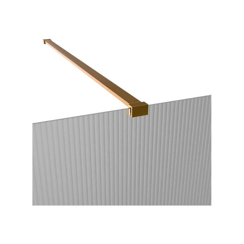 Opulent Alamo 1000mm Fluted Wetroom Panel & Support Bar - Brushed Bronze (OBC108964)