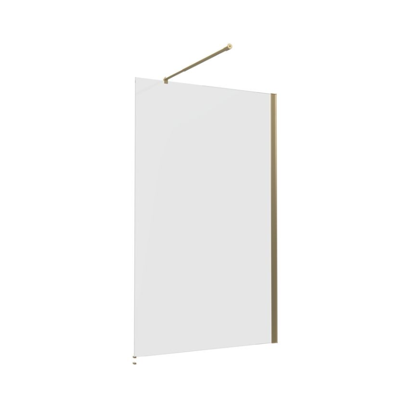 Opulent Alamo 1000mm Wetroom Panel & Support Bar - Brushed Brass (OBC107566)