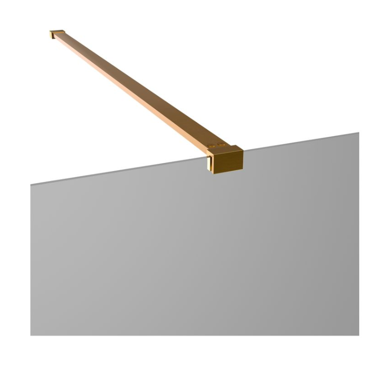 Opulent Alamo 1100mm Wetroom Panel & Support Bar - Brushed Bronze (OBC108951)