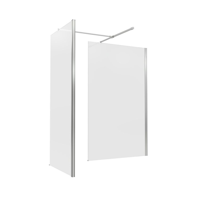 Opulent Alamo 1100mm Wetroom Panel & Support Bar - Chrome (OBC108936)