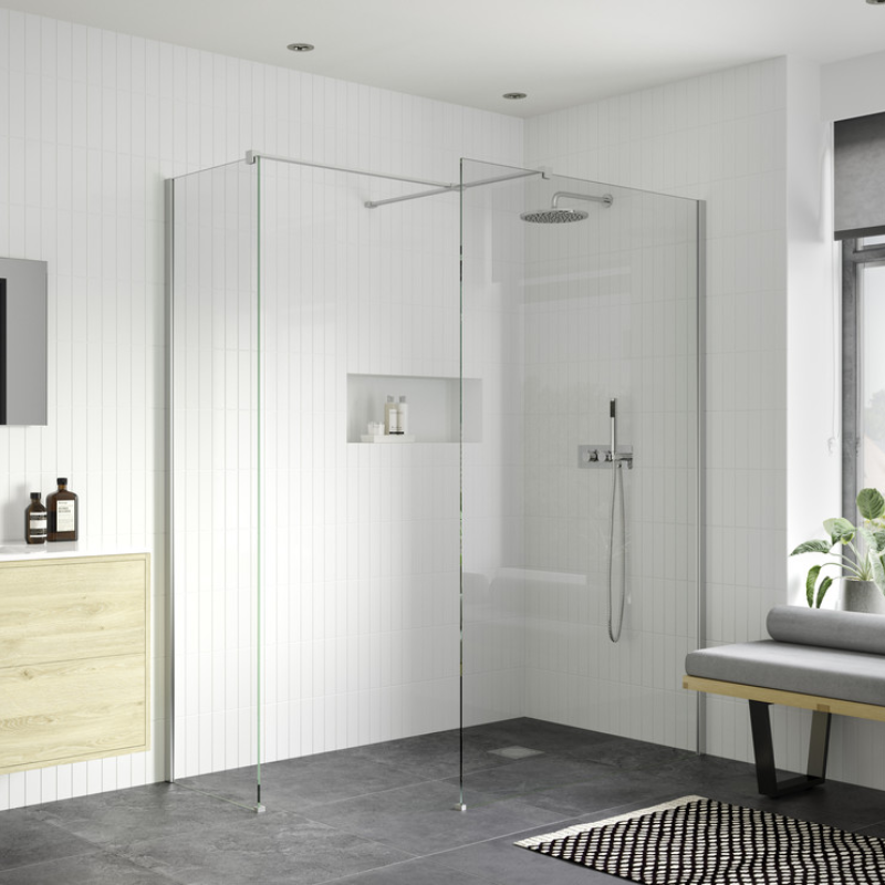 Opulent Alamo 500mm Wetroom Side Panel & Arm - Chrome (OBC107522)