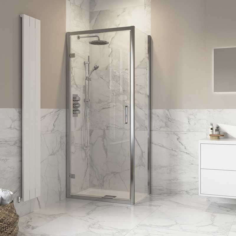 Opulent Alamo 900mm Hinged Door Side Panel - Chrome (OBC3820)