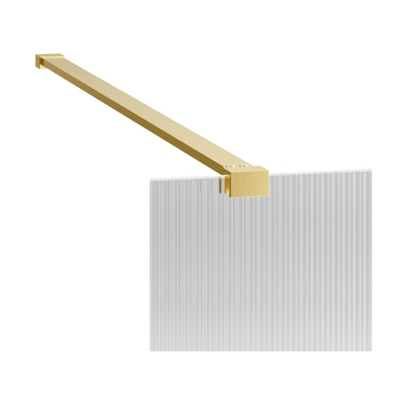 Opulent Alamo 900mm Wetroom Side Panel & Arm - Brushed Brass (OBC107574)