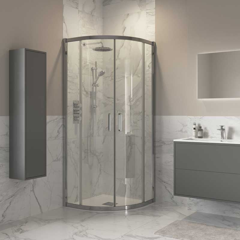 Opulent Alamo 900x900mm 2 Door Quadrant - Chrome (OBC3823)