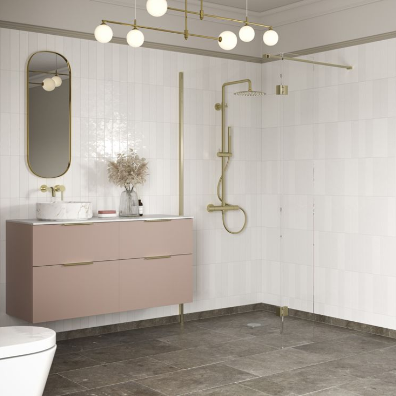 Opulent Alamo Optional 300mm Wetroom Splash Panel - Brushed Brass (OBC107575)