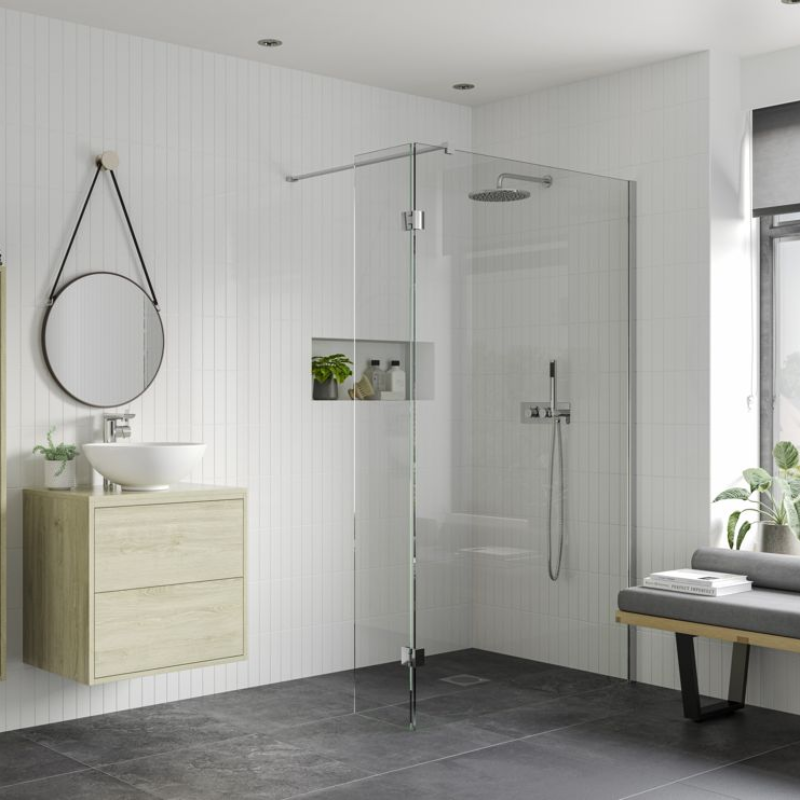 Opulent Alamo Optional 300mm Wetroom Splash Panel - Chrome (OBC107527)