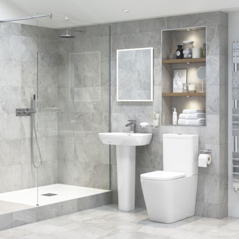 Opulent Andrews 600x400mm One Tap Hole Basin and Full Pedestal (OBC1809)