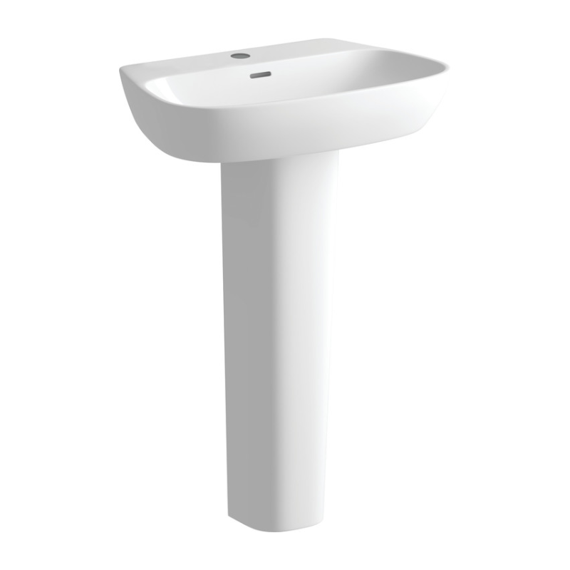 Opulent Andrews 600x400mm One Tap Hole Basin and Full Pedestal (OBC1809)