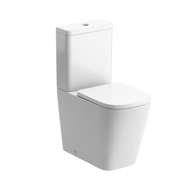 Opulent Andrews Rimless Close Coupled Fully Shrouded Comfort Height WC and Soft Close Seat (OBC1889)