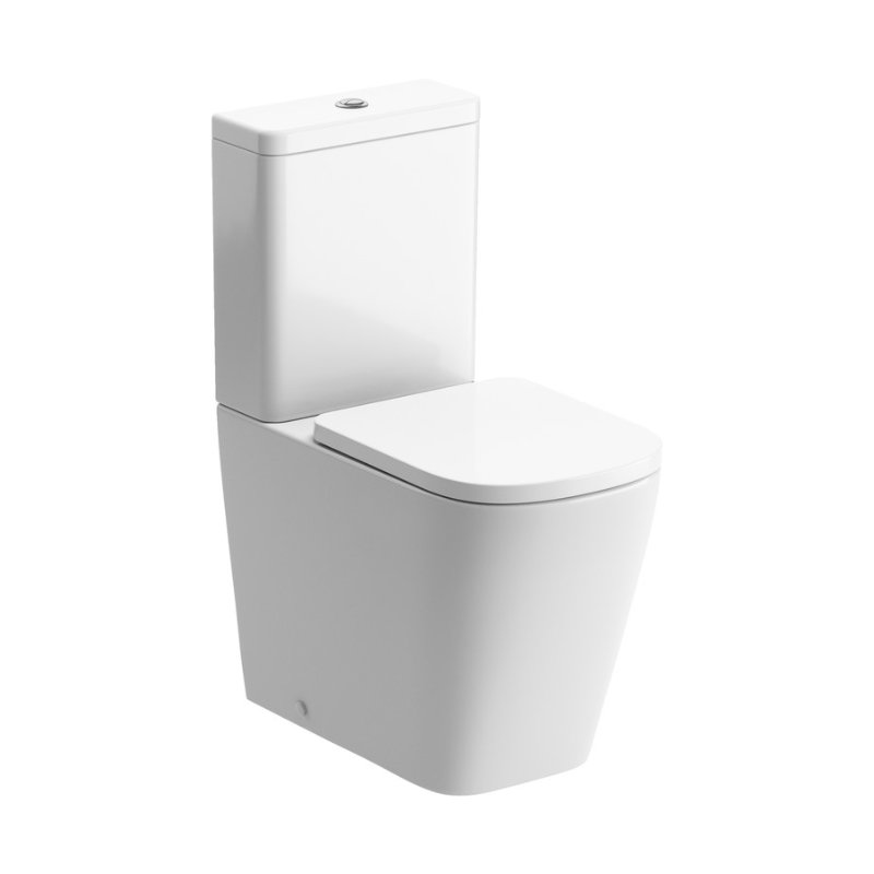Opulent Andrews Rimless Close Coupled Fully Shrouded Short Projection WC and Soft Close Seat (OBC106147)