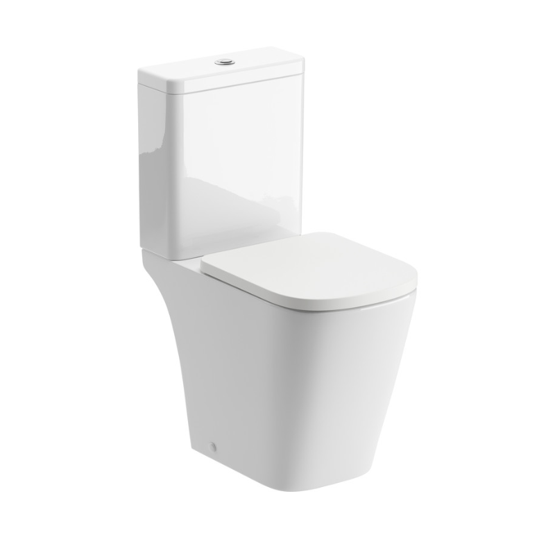 Opulent Andrews Rimless Close Coupled Open Back Comfort Height WC and Soft Close Seat (OBC106145)