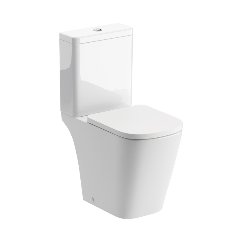 Opulent Andrews Rimless Close Coupled Open Back Short Projection WC and Soft Close Seat (OBC106146)