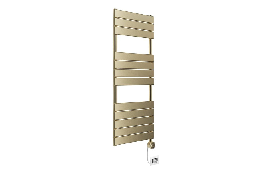 Opulent Aquarius Electric Square Ladder Radiator (500x1200x50mm) - Brushed Brass (OBC117232)