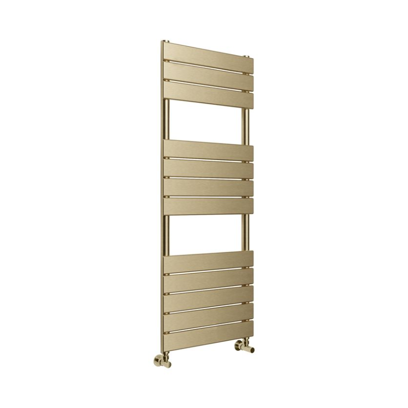 Opulent Aquarius Square Ladder Radiator - 500x1200mm - Brushed Brass (OBC108795)