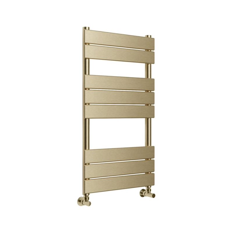 Opulent Aquarius Square Ladder Radiator - 500x840mm - Brushed Brass (OBC108794)