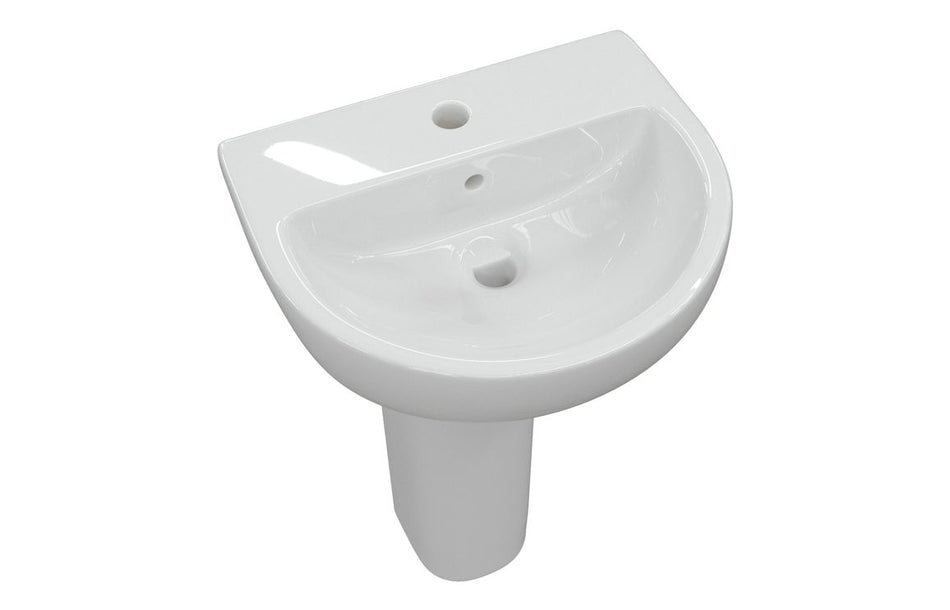 Opulent Arlo 550x400mm 1TH Basin & Full Pedestal (OBC117069)