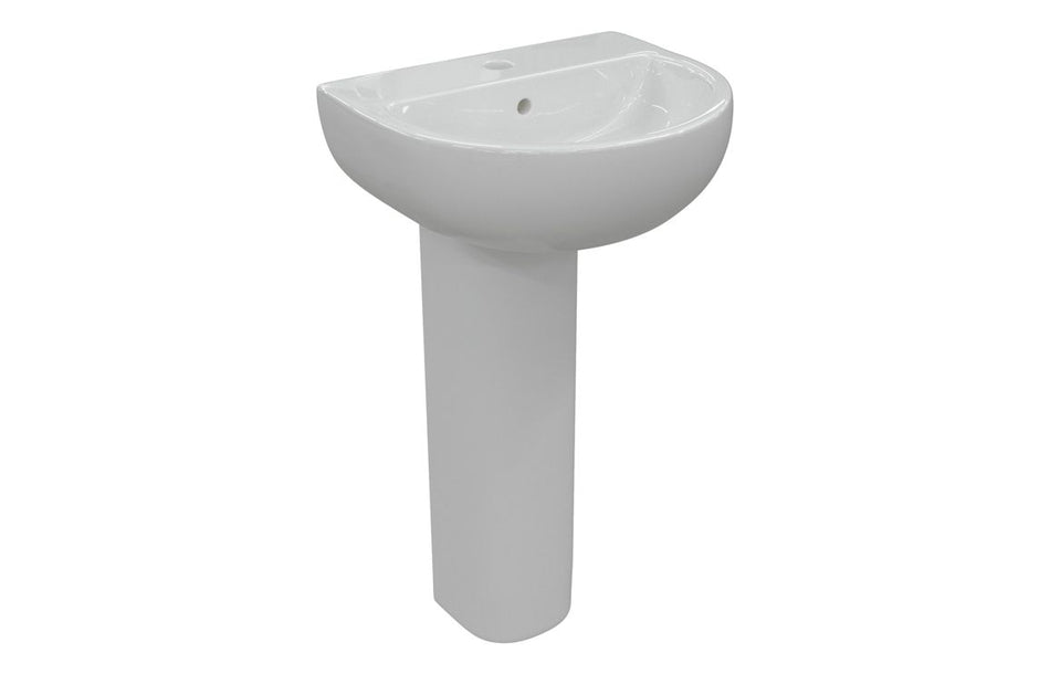 Opulent Arlo 550x400mm 1TH Basin & Full Pedestal (OBC117069)