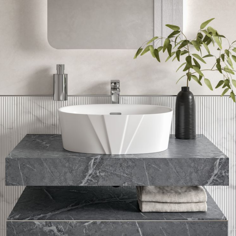 Opulent Austen 460x320mm Resin Washbowl - White (OBC109921)