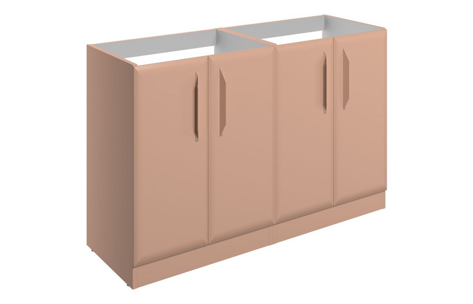 Opulent Barnsdale 1200mm Floor Standing 4 Door Basin Unit - No Top - Matt Apricot (OBC116061)