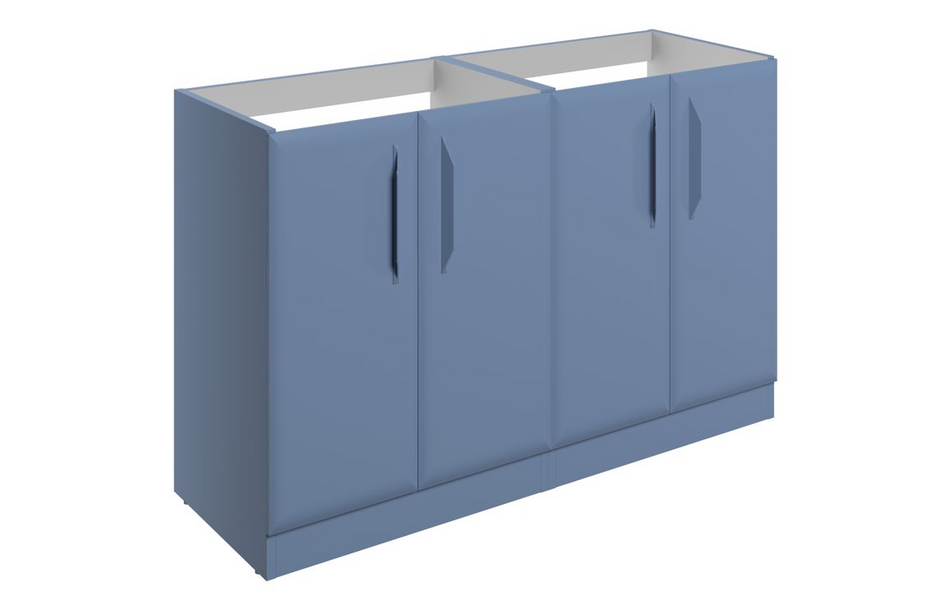 Opulent Barnsdale 1200mm Floor Standing 4 Door Basin Unit - No Top - Matt Misty Blue (OBC116063)