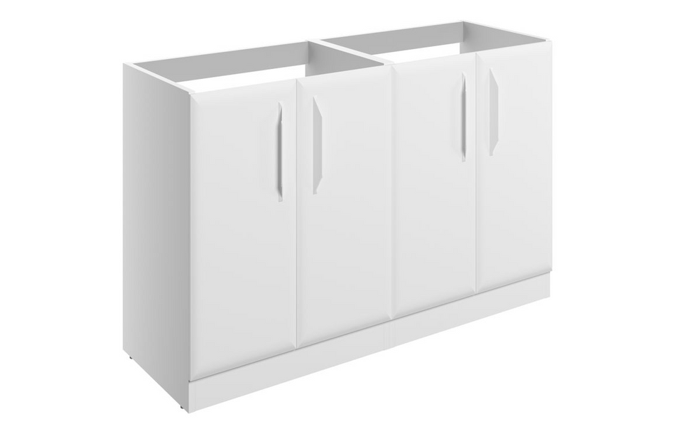 Opulent Barnsdale 1200mm Floor Standing 4 Door Basin Unit - No Top - Matt White (OBC116064)