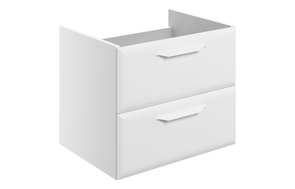 Opulent Barnsdale 600mm Wall Hung 2 Drawer Basin Unit - No Top - Matt White (OBC116103)