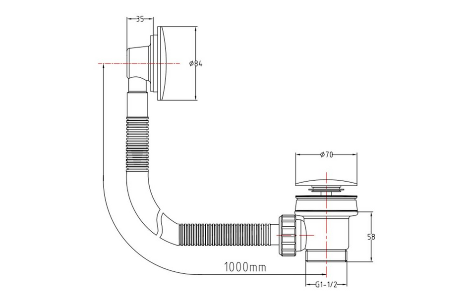 Opulent Bath Waste - Matt Black (OBC105799)