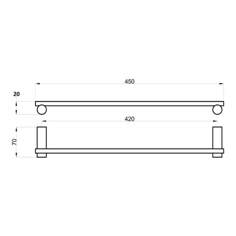 Opulent Blake 45cm Towel Rail - Chrome (OBC101674)