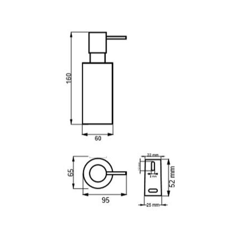 Opulent Blake Wall Mounted Soap Dispenser - Chrome (OBC101677)